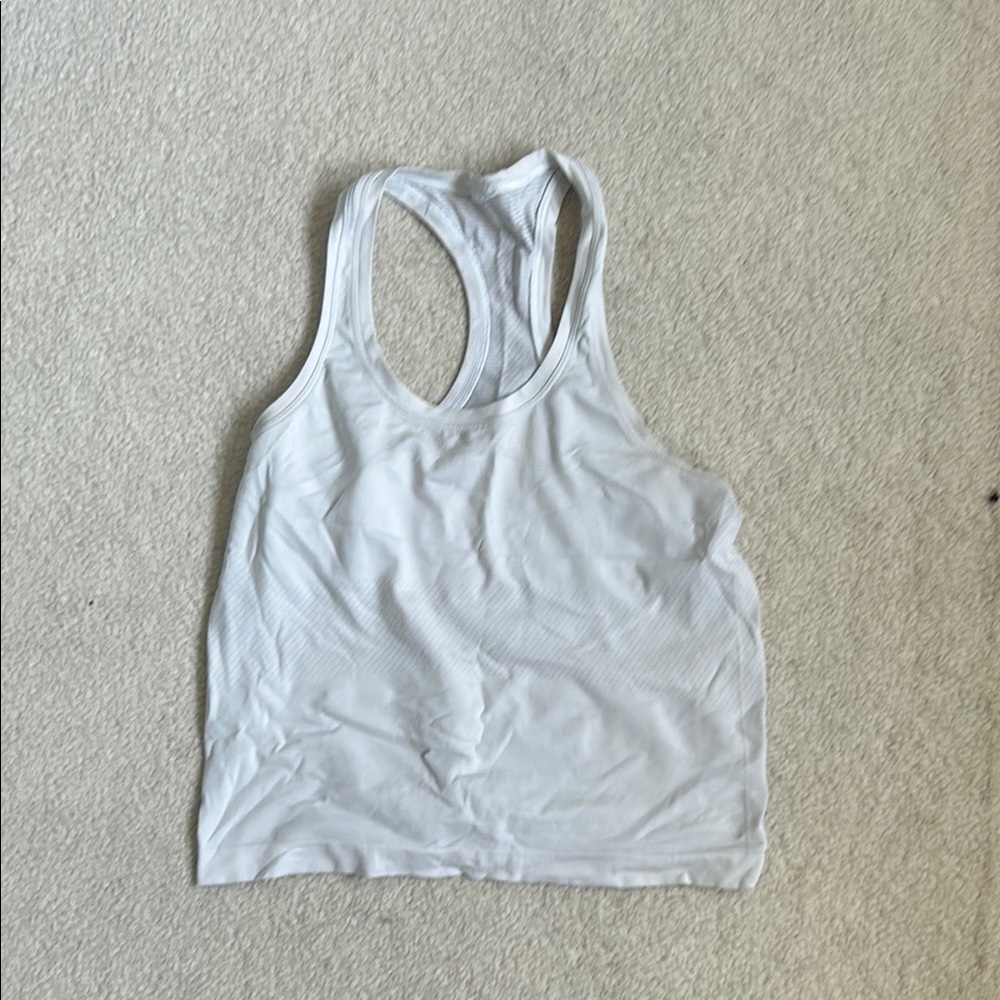 White Racerback Tank Top - Picture 3 of 3